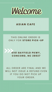 Welcome to Asian Cafe