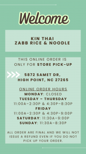 Welcome to Kin Thai Zabb!